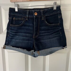 American Eagle Outfitters Dark Indigo Hi-Rise Jean Shorts